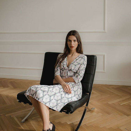 Chic Black Kimono Sleeve Midi Cocktail Dress by Lenitif - Très Elite