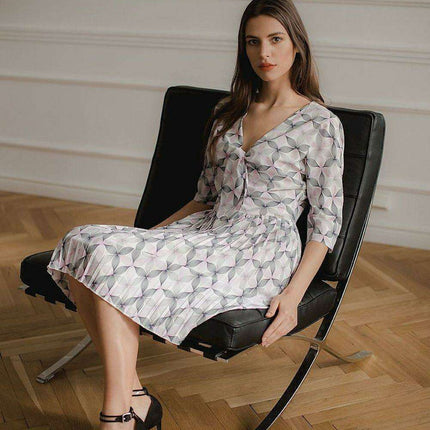 Chic Black Kimono Sleeve Midi Cocktail Dress by Lenitif - Très Elite