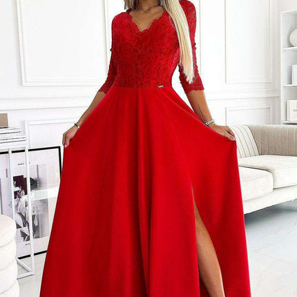 Chic Black Lace Evening Gown by Numoco - Très Elite