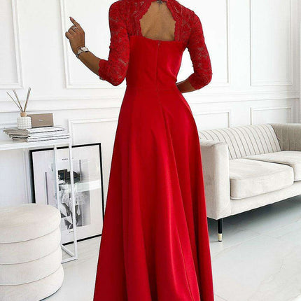 Chic Black Lace Evening Gown by Numoco - Très Elite