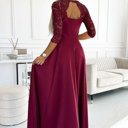 Chic Black Lace Evening Gown by Numoco - Très Elite