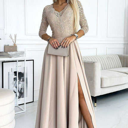 Chic Black Lace Evening Gown by Numoco - Très Elite
