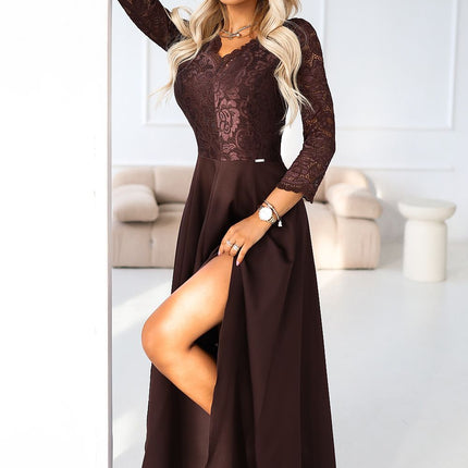 Chic Black Lace Evening Gown by Numoco - Très Elite