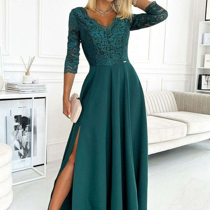 Chic Black Lace Evening Gown by Numoco - Très Elite