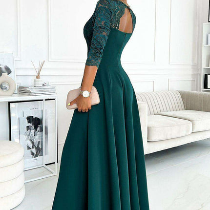 Chic Black Lace Evening Gown by Numoco - Très Elite