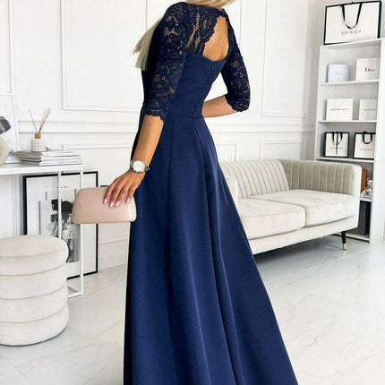 Chic Black Lace Evening Gown by Numoco - Très Elite