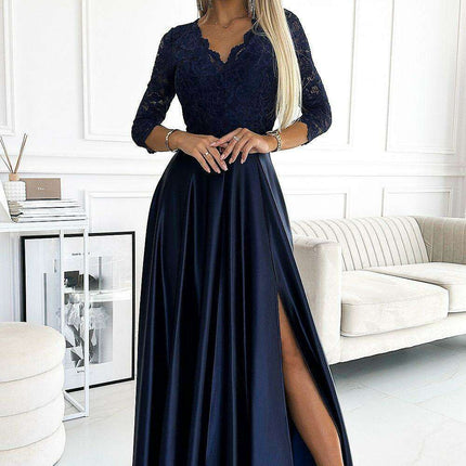 Chic Black Lace Evening Gown by Numoco - Très Elite