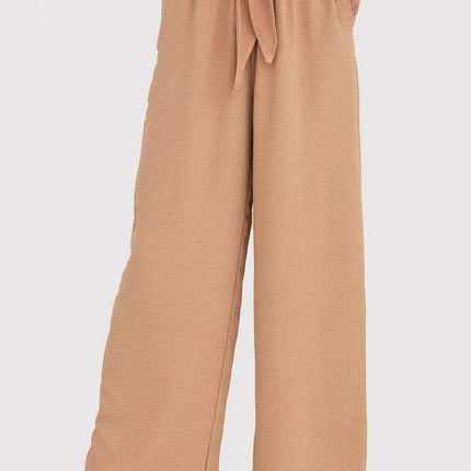 Chic Black Linen Trousers with Elastic Waistband