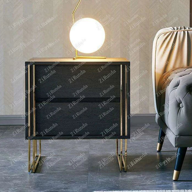 Chic Black Luxe Accent Table