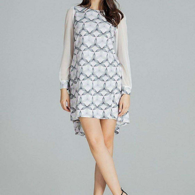 Chic Black Mesh Sleeve Pleated Midi Cocktail Dress