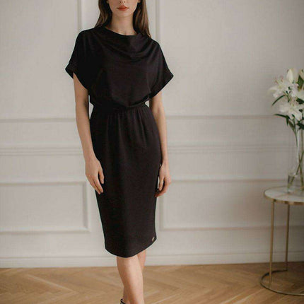 Chic Black Midi Dress for Every Occasion by Lenitif - Très Elite