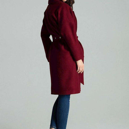 Chic Black Overcoat with Fashionable Waistbelt and Wide Lapels - Très Elite