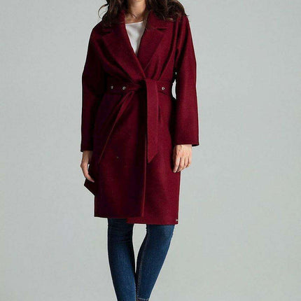 Chic Black Overcoat with Fashionable Waistbelt and Wide Lapels - Très Elite