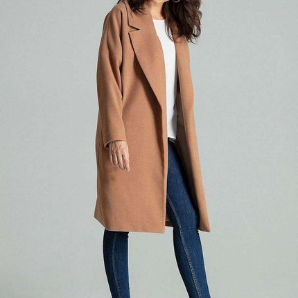 Chic Black Overcoat with Fashionable Waistbelt and Wide Lapels - Très Elite