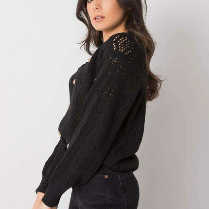 Chic Black Oversized Knit Sweater for Ultimate Comfort - Très Elite