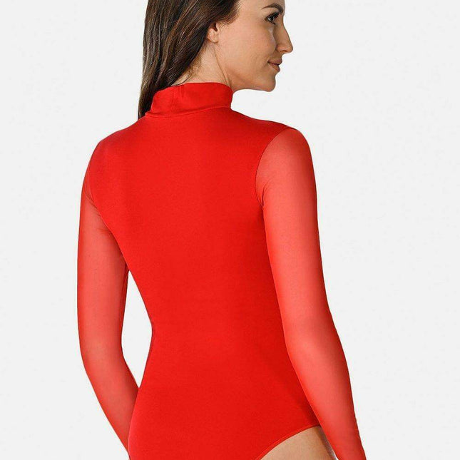 Chic Black Sheer Sleeve Bodysuit