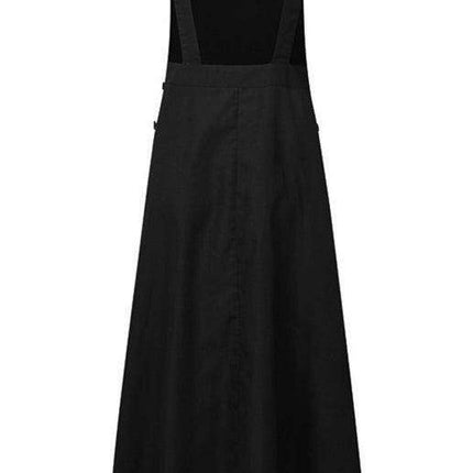 Chic Black Square Neck Suspender Skirt for Women - Très Elite