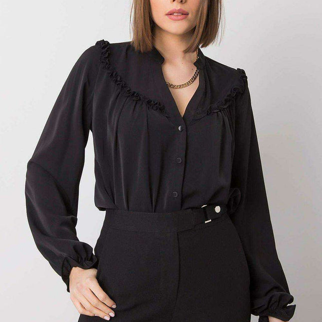 Chic Black Women's Long Sleeve Button Down Shirt - A Timeless Wardrobe Essential