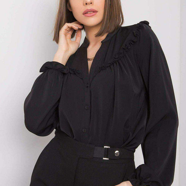 Chic Black Women's Long Sleeve Button Down Shirt - A Timeless Wardrobe Essential