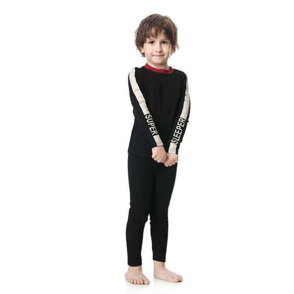 Chic Black and Beige Striped Family Matching Modal Outfit Set for All Ages - Très Elite