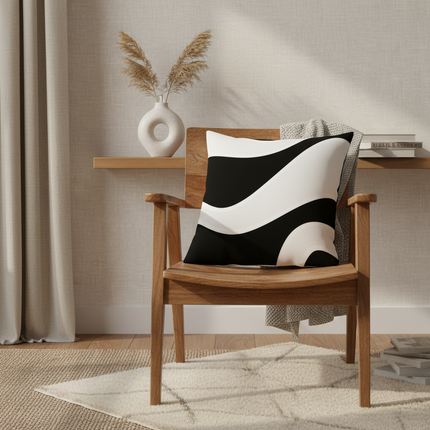 Chic Black and White Geometric Square Pillow Cover for Contemporary Spaces - Très Elite