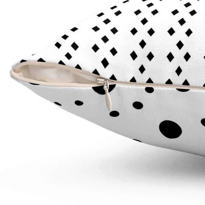 Chic Black and White Polka Dot Reversible Pillow Cover - Très Elite