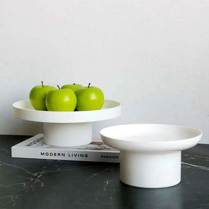 Chic Black and White Round Storage Tray - Versatile Organizer for Fruits, Perfumes, and Cosmetics - Très Elite