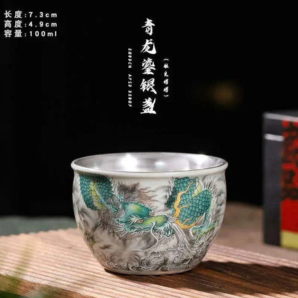 Chic Blue and White Enamel Ceramic Tea Cup Collection - Elevate Your Tea Experience..