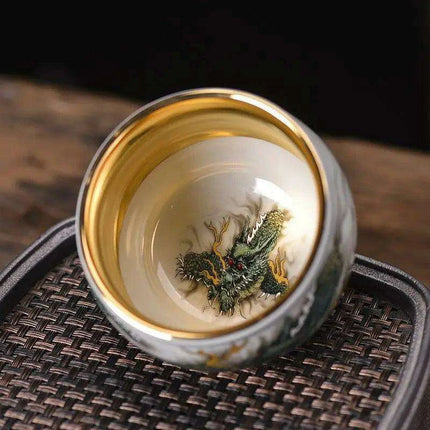 Chic Blue and White Enamel Ceramic Tea Cup Collection - Elevate Your Tea Experience..