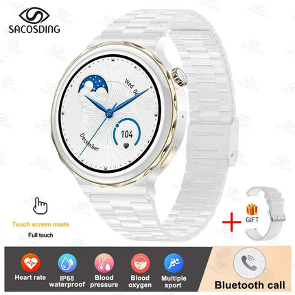 Chic Bluetooth Smartwatch for Women's Wellness with Tailored Features - Très Elite