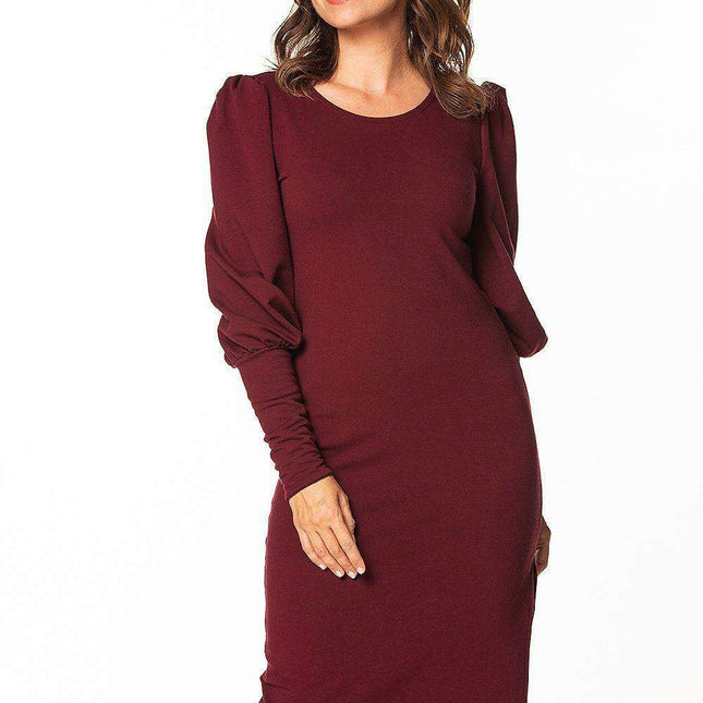 Chic Boat Neck Knit Midi Dress