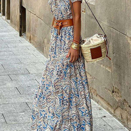 Chic Bohemian Boat Neck Dress - Trendy Women's Fashion Essential - Très Elite