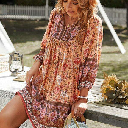 Chic Bohemian Floral Dress for Dreamy Summer Vacations - Très Elite