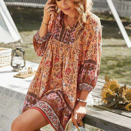 Chic Bohemian Floral Dress for Dreamy Summer Vacations - Très Elite