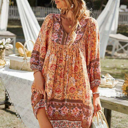 Chic Bohemian Floral Dress for Dreamy Summer Vacations - Très Elite