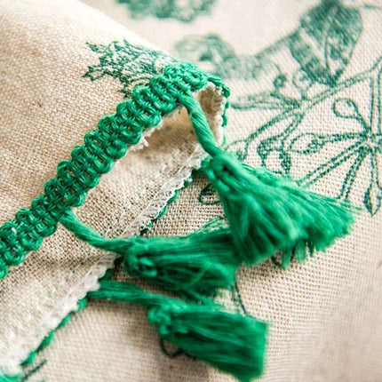 Chic Botanical Cotton Linen Round Tablecloth- Très Elite- Très Elite