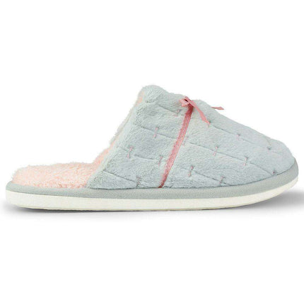 Chic Bow-Accented Faux Fur House Slippers - Très Elite