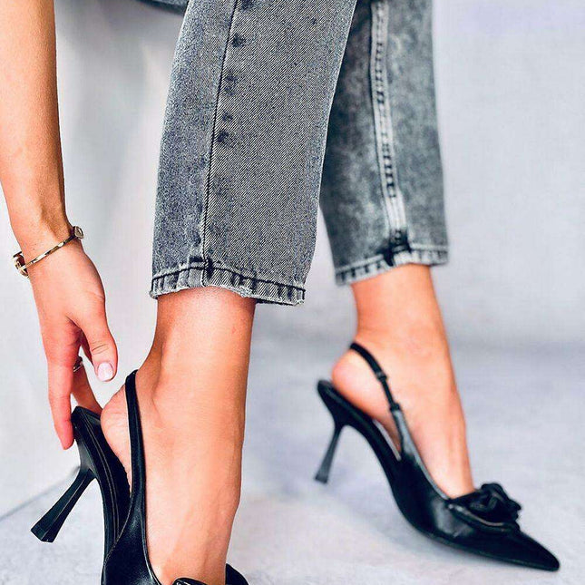 Chic Bow-Embellished Stilettos - Model 179319