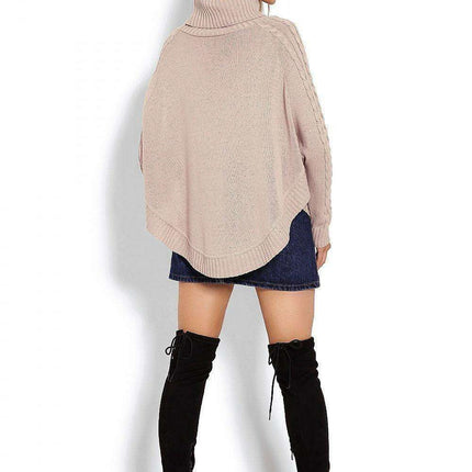 Chic Braided Sleeve Turtleneck Poncho - Très Elite