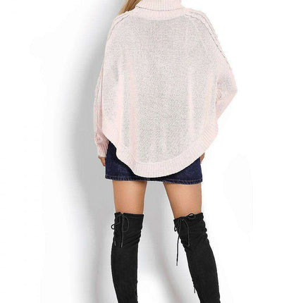 Chic Braided Sleeve Turtleneck Poncho - Très Elite