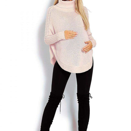 Chic Braided Sleeve Turtleneck Poncho with Flattering Rounded Hem - Très Elite