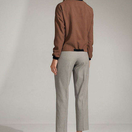 Chic Brown Bomber Jacket - Très Elite