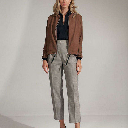 Chic Brown Bomber Jacket - Très Elite