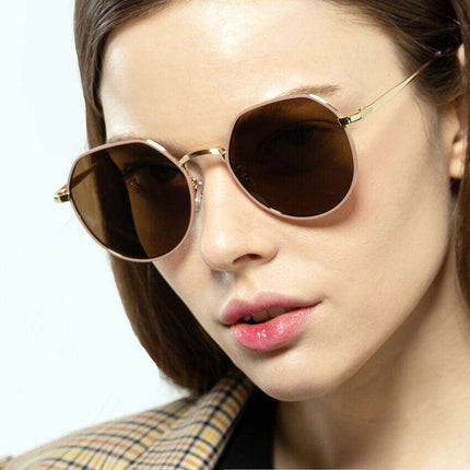 Chic Brown Sunglasses with Metal Frame - UV400 Protection and Stylish Design - Très Elite