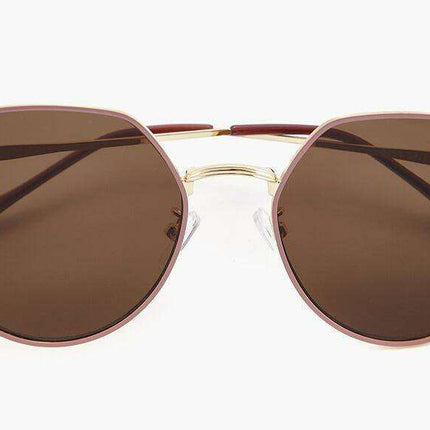 Chic Brown Sunglasses with Metal Frame - UV400 Protection and Stylish Design - Très Elite