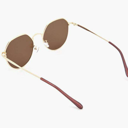 Chic Brown Sunglasses with Metal Frame - UV400 Protection and Stylish Design - Très Elite