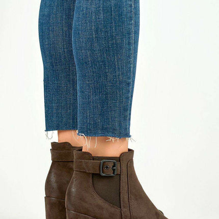 Chic Buckled Organic Suede Ankle Boots with Elevated Style - Très Elite