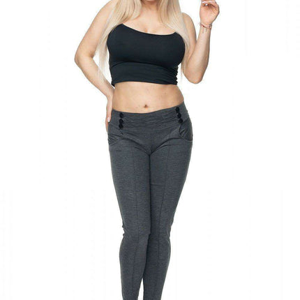 Chic Buttoned Peekaboo Trousers with Stylish Detail - Très Elite