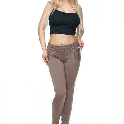 Chic Buttoned Peekaboo Trousers with Stylish Detail - Très Elite