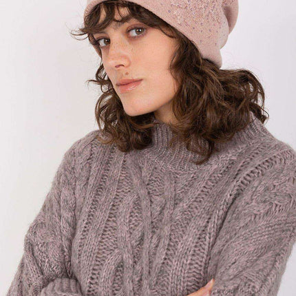 Chic Cashmere Beanie with Sparkling Rhinestone Accents - Très Elite